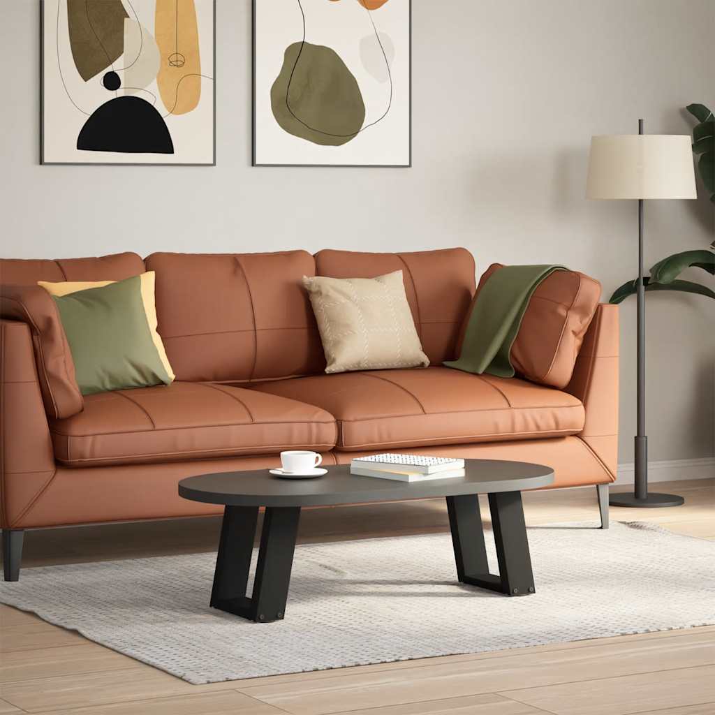 Salongbordben U-formet 2 stk svart 30x(30-31) cm stål