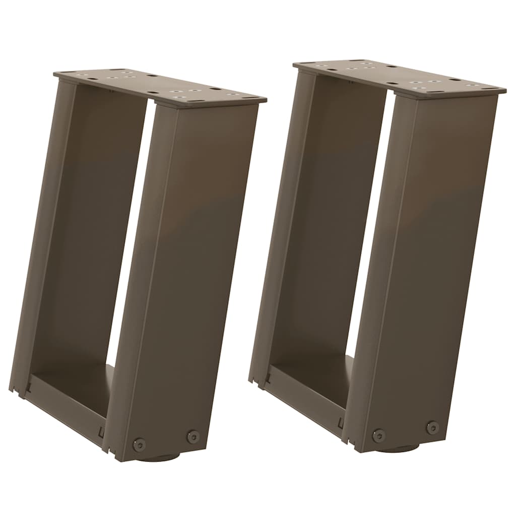 Salongbordben U-formet 2 stk naturstål 30x(30-31) cm stål