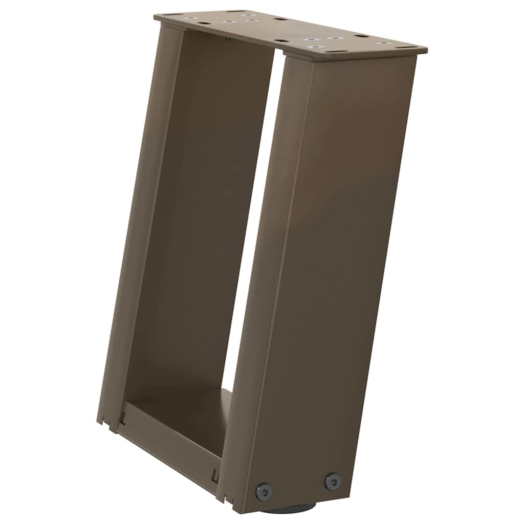 Salongbordben U-formet 2 stk naturstål 30x(30-31) cm stål