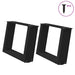 Salongbordben U-formet 2 stk svart 40x(30-31) cm stål