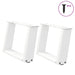 Salongbordben U-formet 2 stk hvit 40x(30-31) cm stål