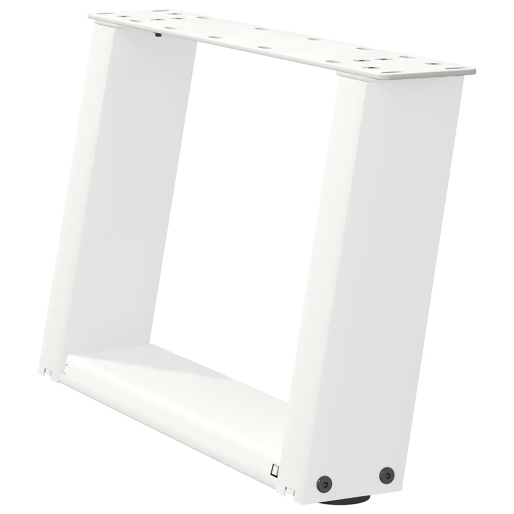 Salongbordben U-formet 2 stk hvit 40x(30-31) cm stål