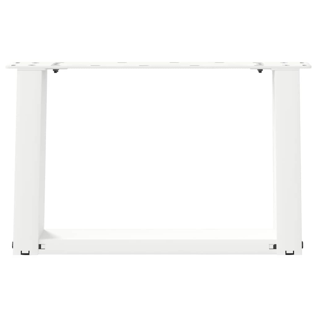 Salongbordben U-formet 2 stk hvit 40x(30-31) cm stål