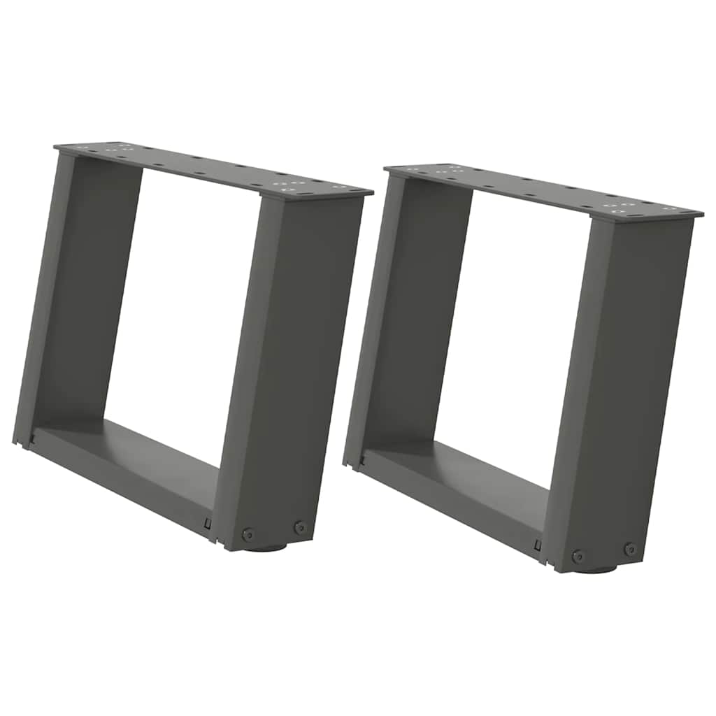 Salongbordben U-formet 2 stk antrasitt 40x(30-31) cm stål