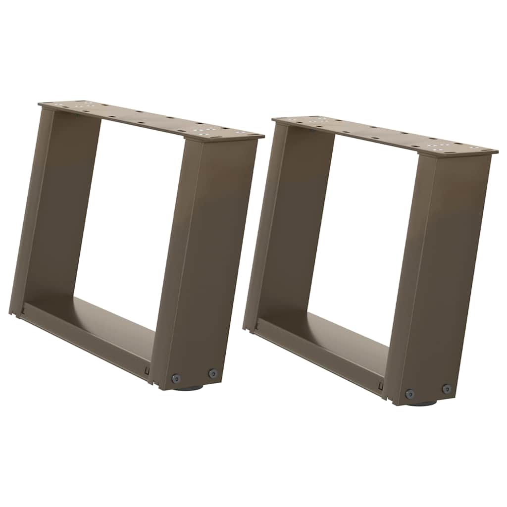 Salongbordben U-formet 2 stk naturstål 40x(30-31) cm stål