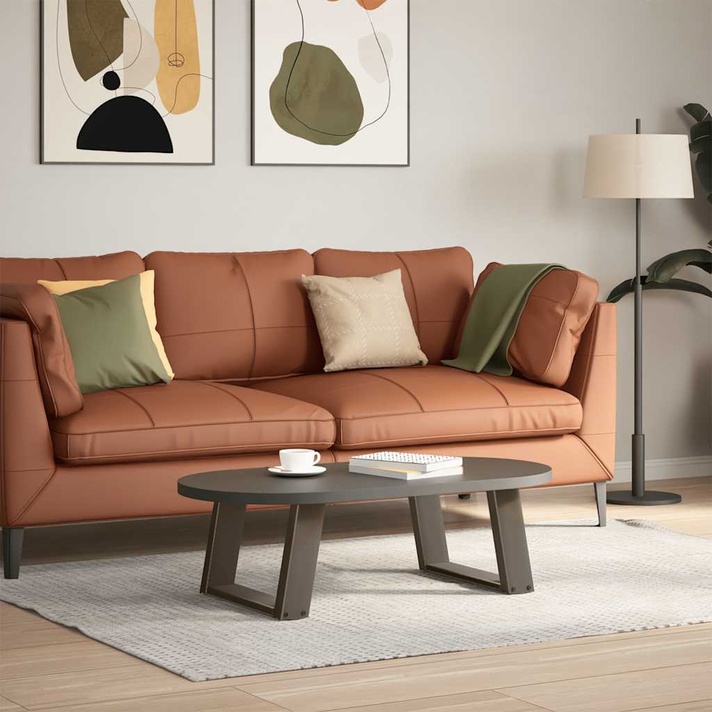 Salongbordben U-formet 2 stk naturstål 40x(30-31) cm stål