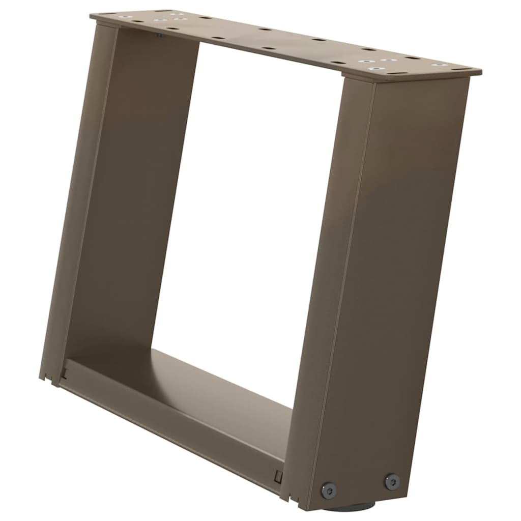 Salongbordben U-formet 2 stk naturstål 40x(30-31) cm stål