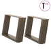 Salongbordben U-formet 2 stk naturstål 50x(30-31) cm stål