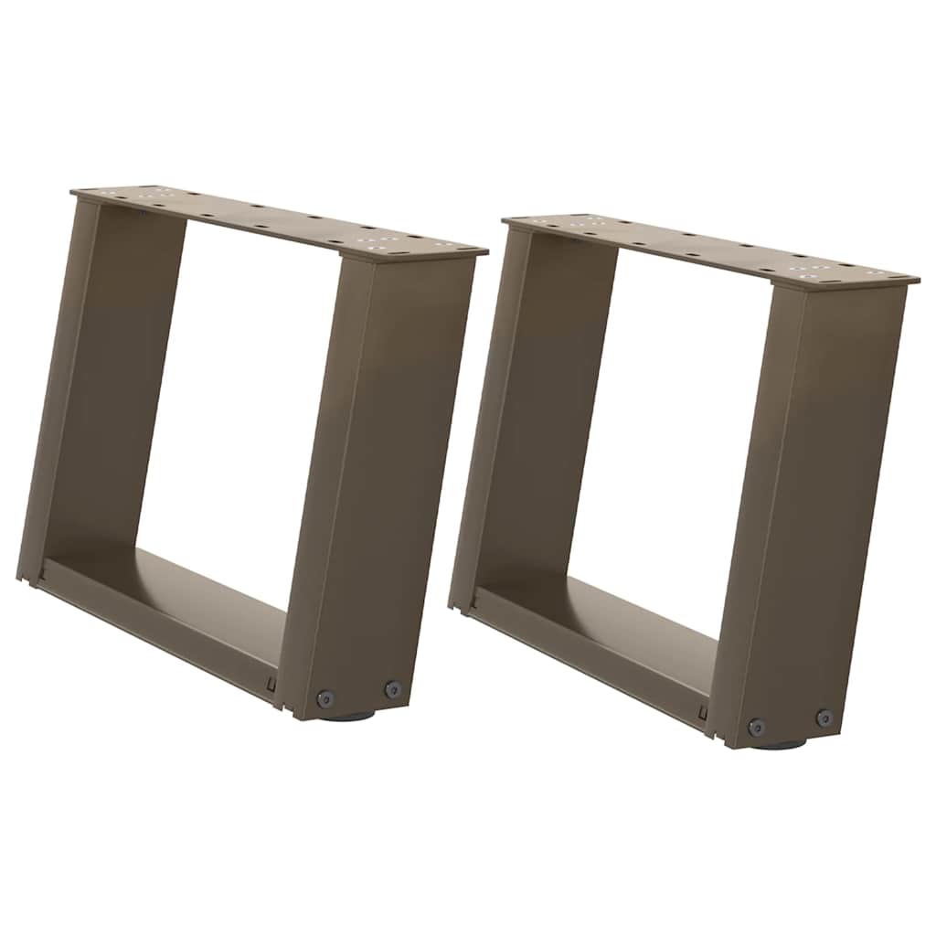 Salongbordben U-formet 2 stk naturstål 50x(30-31) cm stål