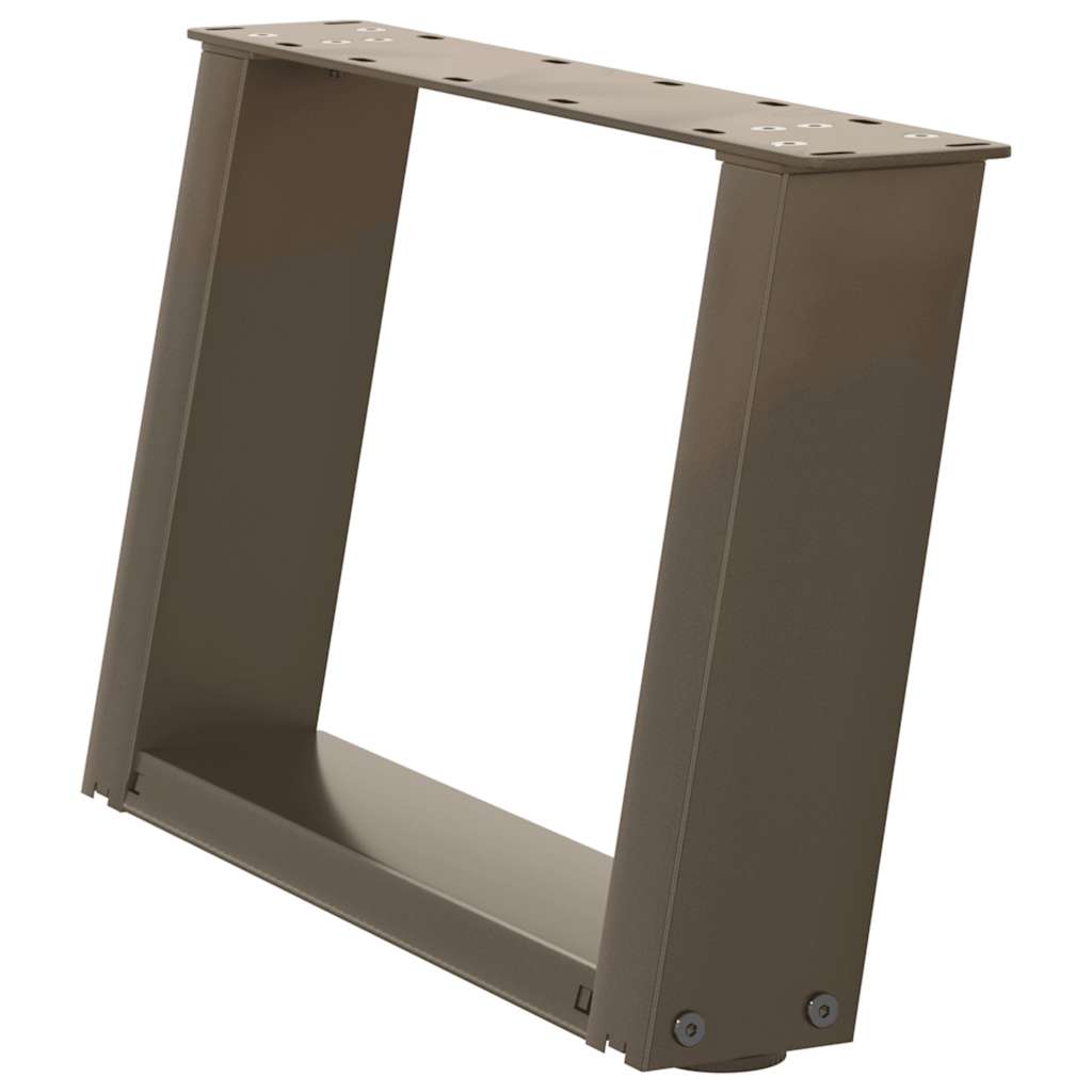 Salongbordben U-formet 2 stk naturstål 50x(30-31) cm stål