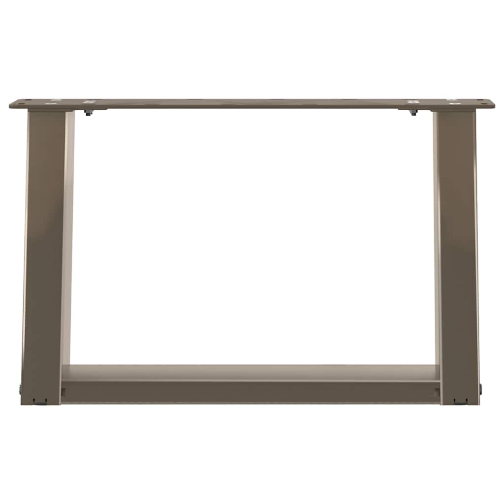 Salongbordben U-formet 2 stk naturstål 50x(30-31) cm stål
