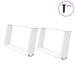 Salongbordben U-formet 2 stk hvit 60x(30-31) cm stål