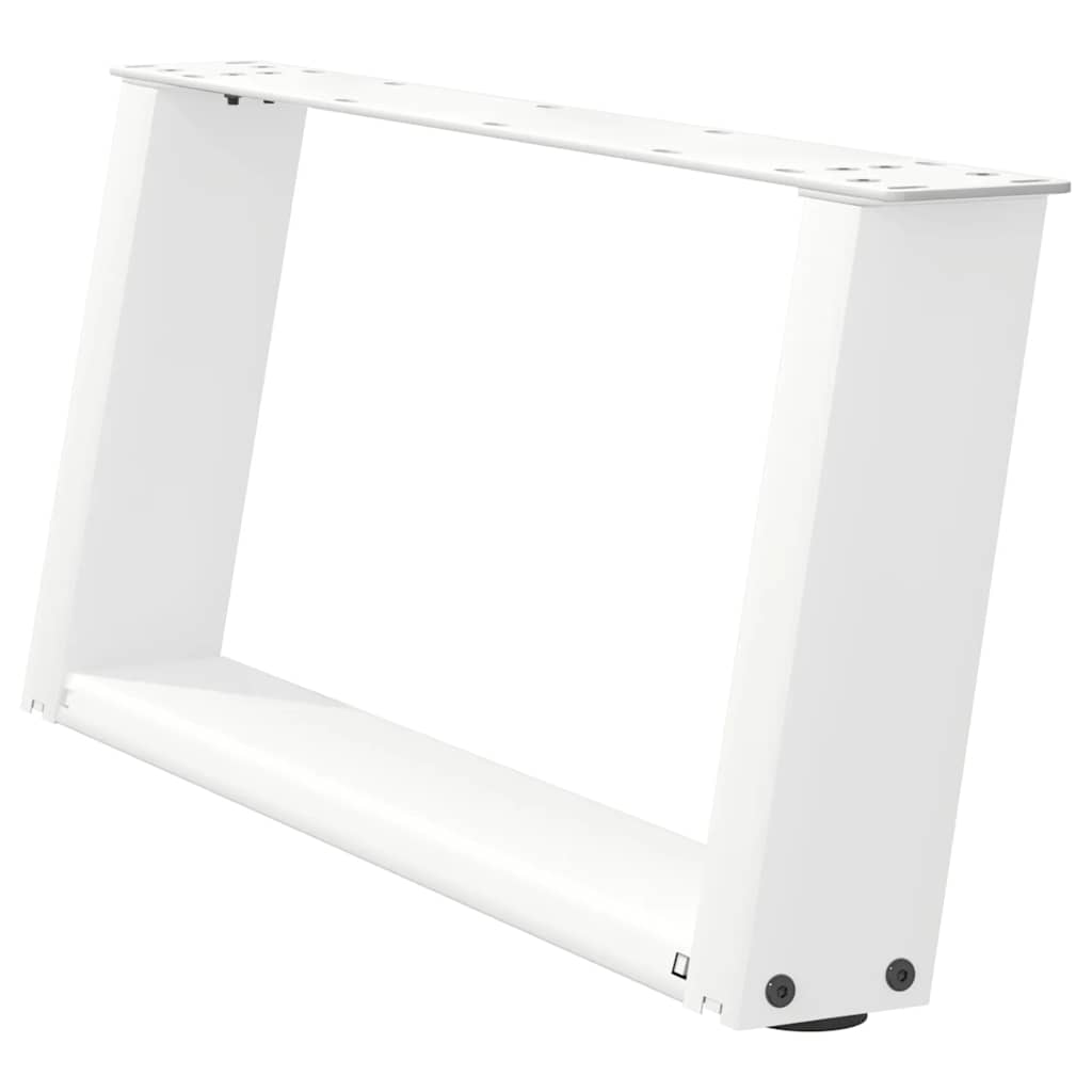 Salongbordben U-formet 2 stk hvit 60x(30-31) cm stål