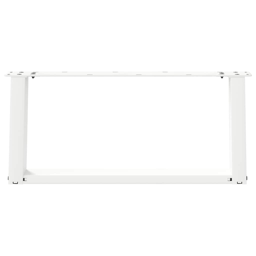 Salongbordben U-formet 2 stk hvit 60x(30-31) cm stål