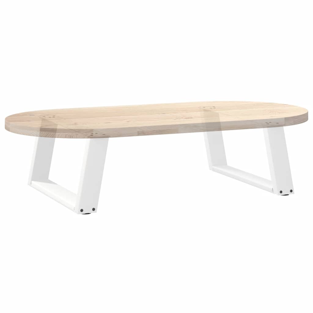 Salongbordben U-formet 2 stk hvit 60x(30-31) cm stål