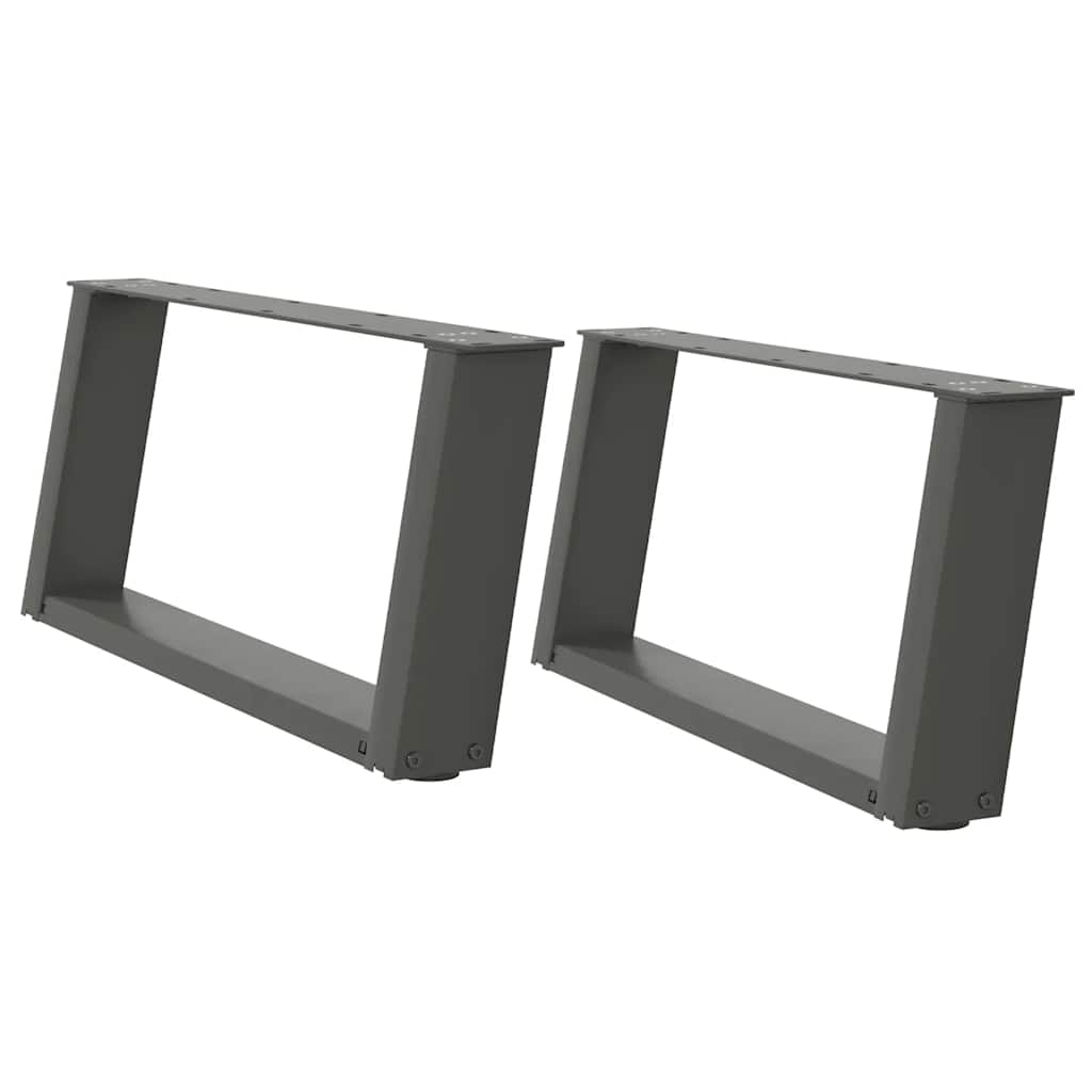 Salongbordben U-formet 2 stk antrasitt 60x(30-31) cm stål
