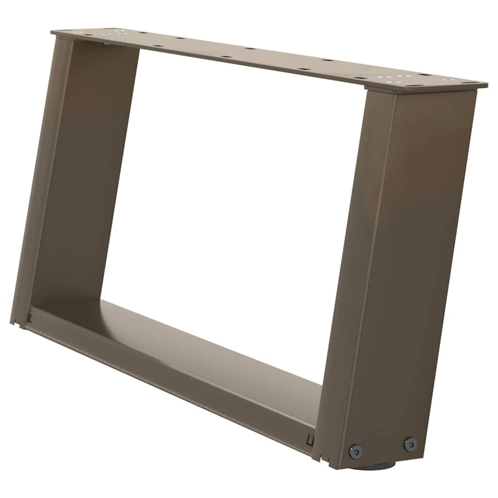 Salongbordben U-formet 2 stk naturstål 60 x (30-31) cm stål