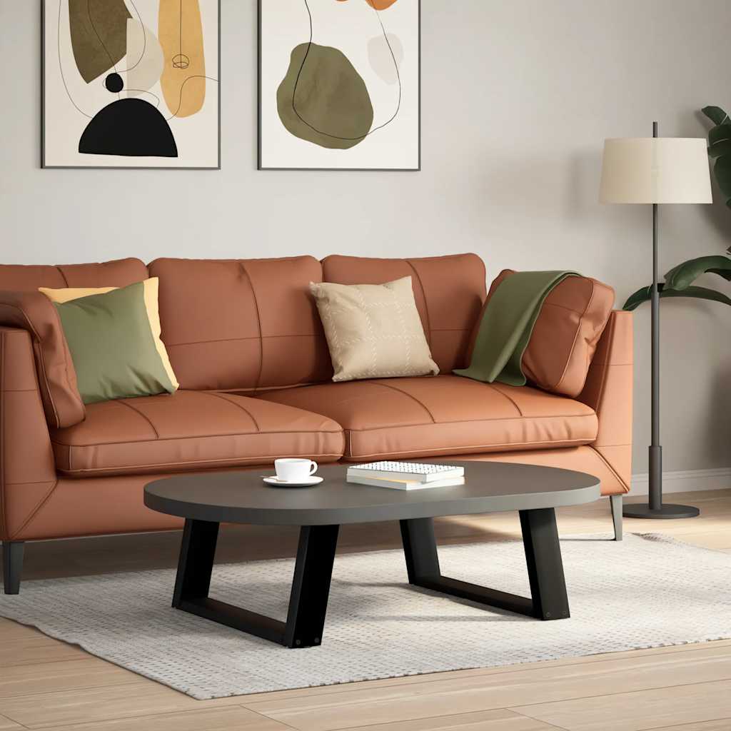 Salongbordben U-formet 2 stk svart 70 x (30-31) cm stål