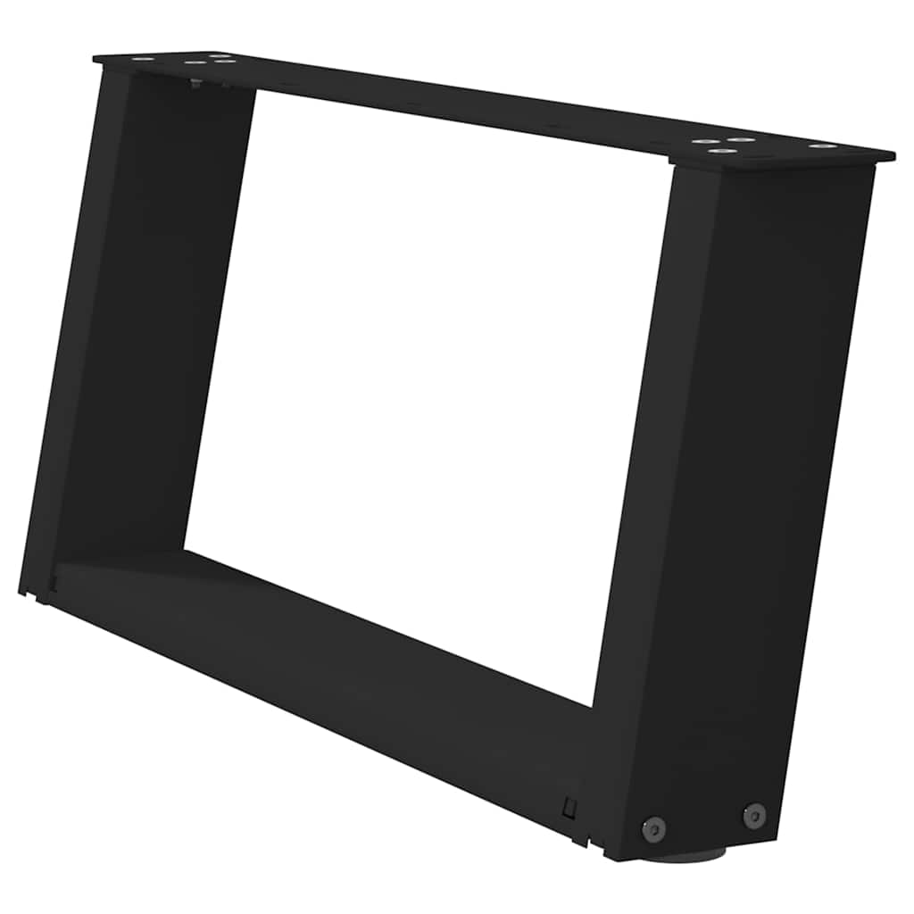 Salongbordben U-formet 2 stk svart 70 x (30-31) cm stål