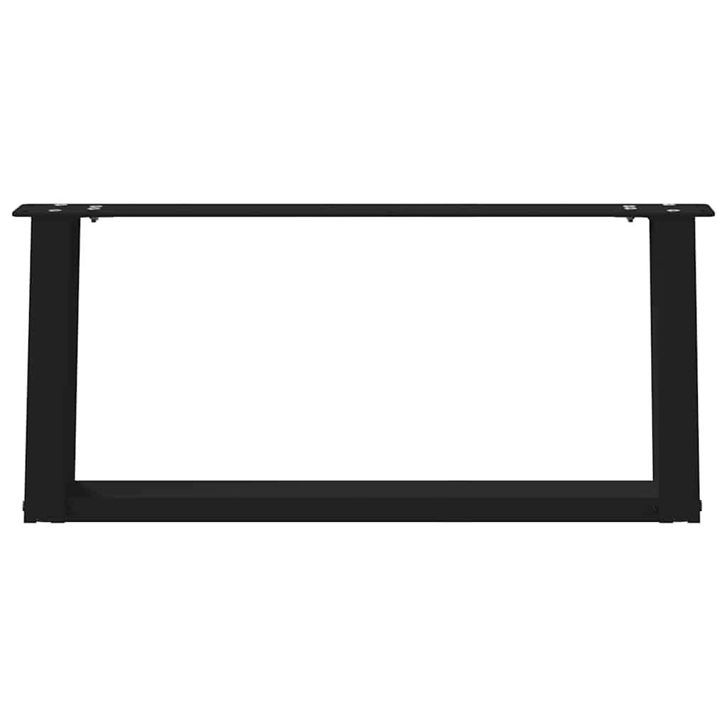 Salongbordben U-formet 2 stk svart 70 x (30-31) cm stål