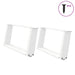 Salongbordben U-formet 2 stk hvit 70x(30-31) cm stål