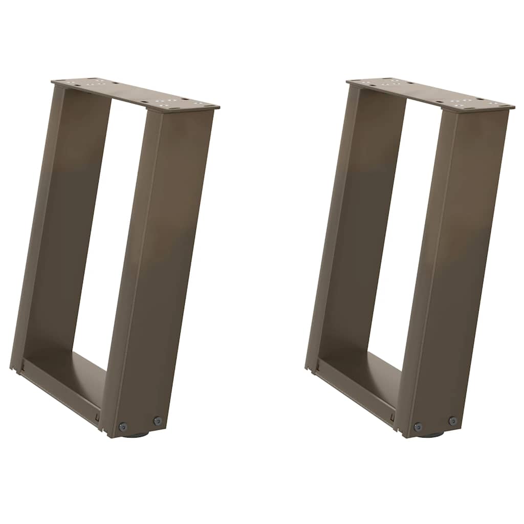 Salongbordben U-formet 2 stk naturstål 28 x (42-43) cm stål
