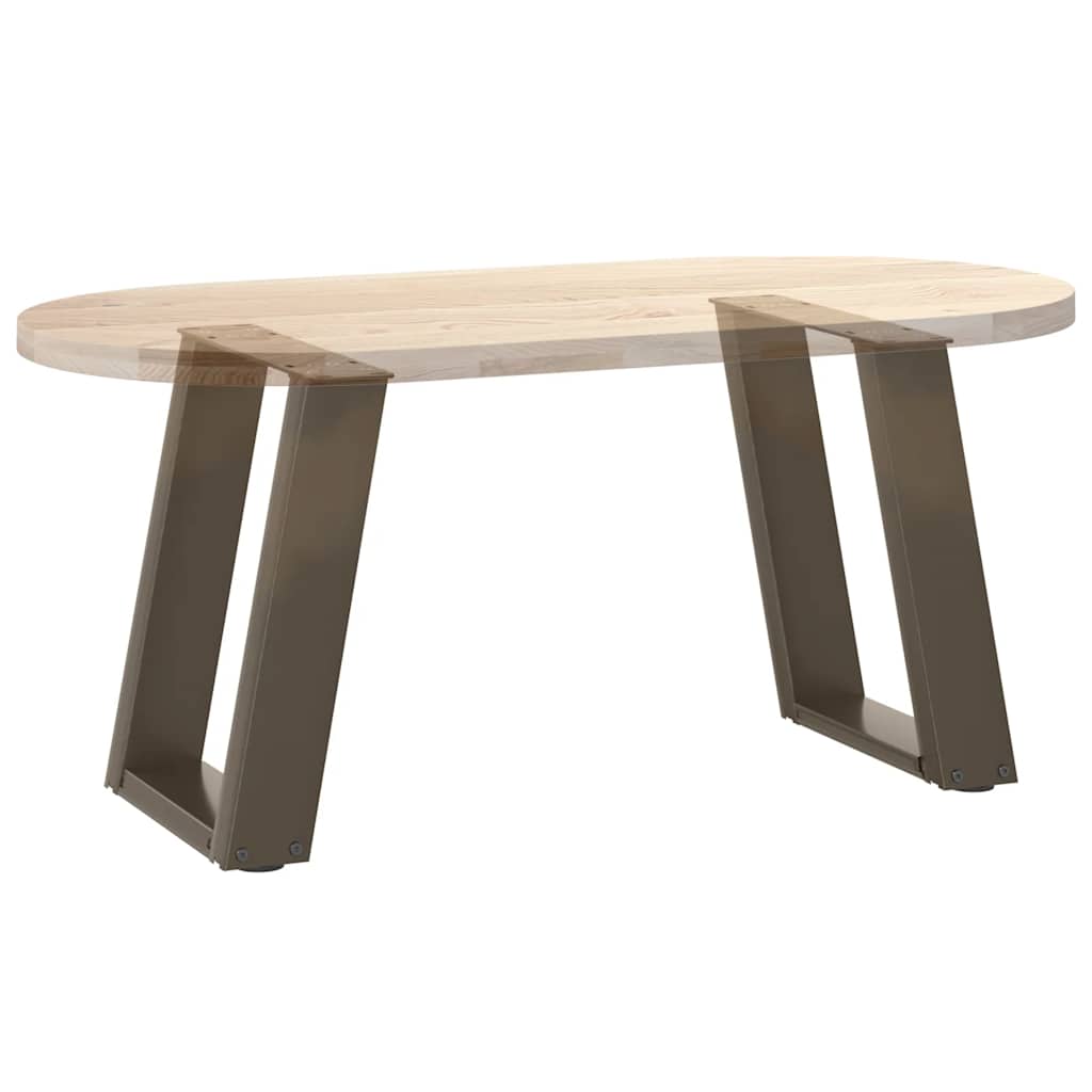 Salongbordben U-formet 2 stk naturstål 28 x (42-43) cm stål