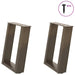 Salongbordben U-formet 2 stk naturstål 38 x (42-43) cm stål