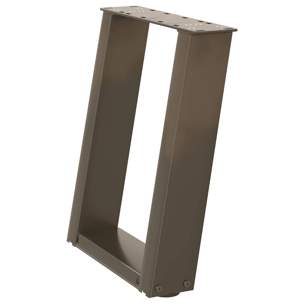 Salongbordben U-formet 2 stk naturstål 38 x (42-43) cm stål