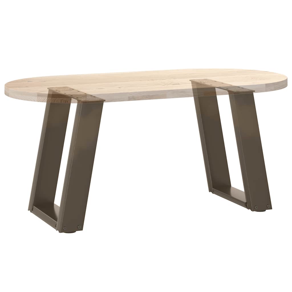 Salongbordben U-formet 2 stk naturstål 38 x (42-43) cm stål