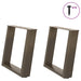 Salongbordben U-formet 2 stk naturstål 50x(42-43) cm stål