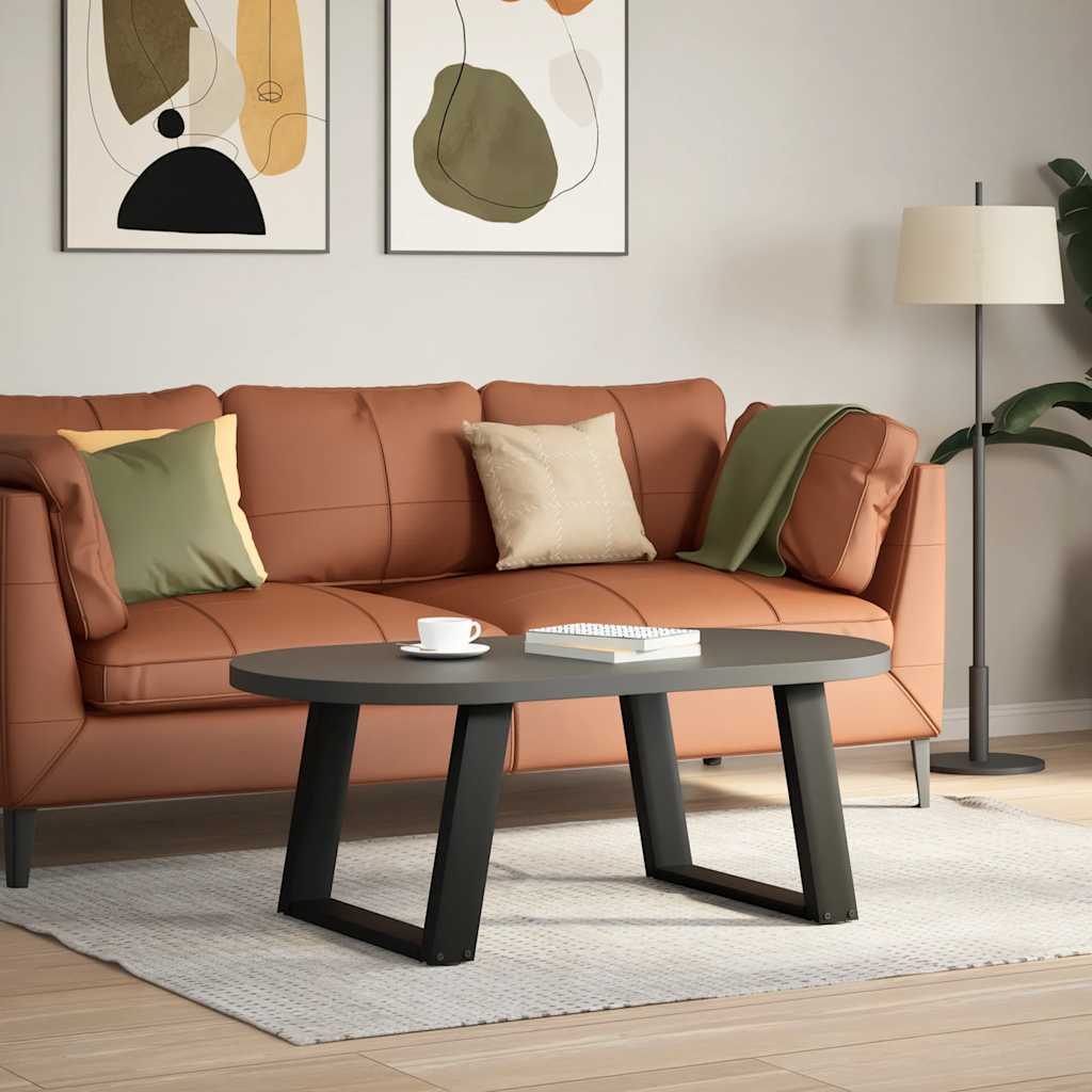 Salongbordben U-formet 2 stk svart 60 x (42-43) cm stål