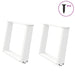 Salongbordben U-formet 2 stk hvit 60 x (42-43) cm stål