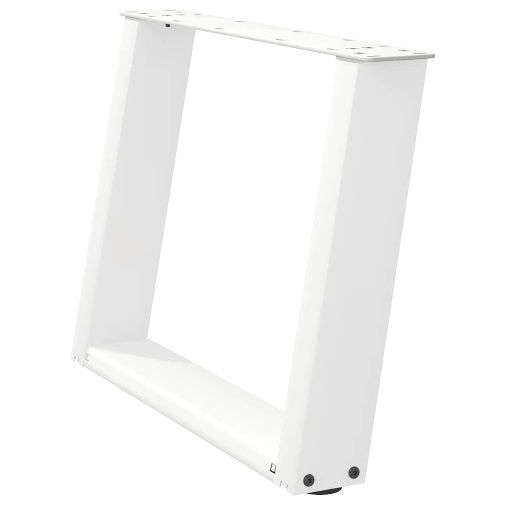 Salongbordben U-formet 2 stk hvit 60 x (42-43) cm stål