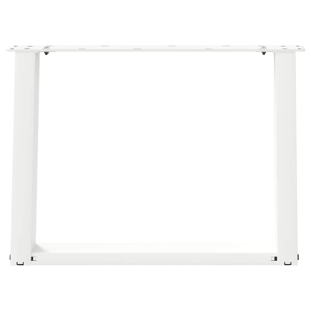 Salongbordben U-formet 2 stk hvit 60 x (42-43) cm stål