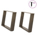 Salongbordben U-formet 2 stk naturstål 60 x (42-43) cm stål