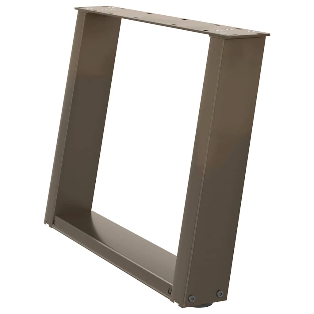 Salongbordben U-formet 2 stk naturstål 60 x (42-43) cm stål
