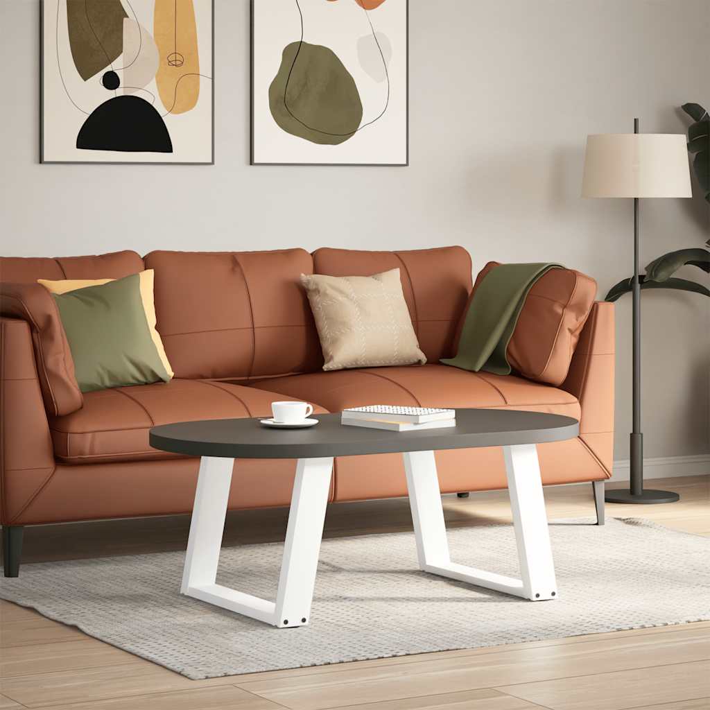 Salongbordben U-formet 2 stk hvit 70 x (42-43) cm stål