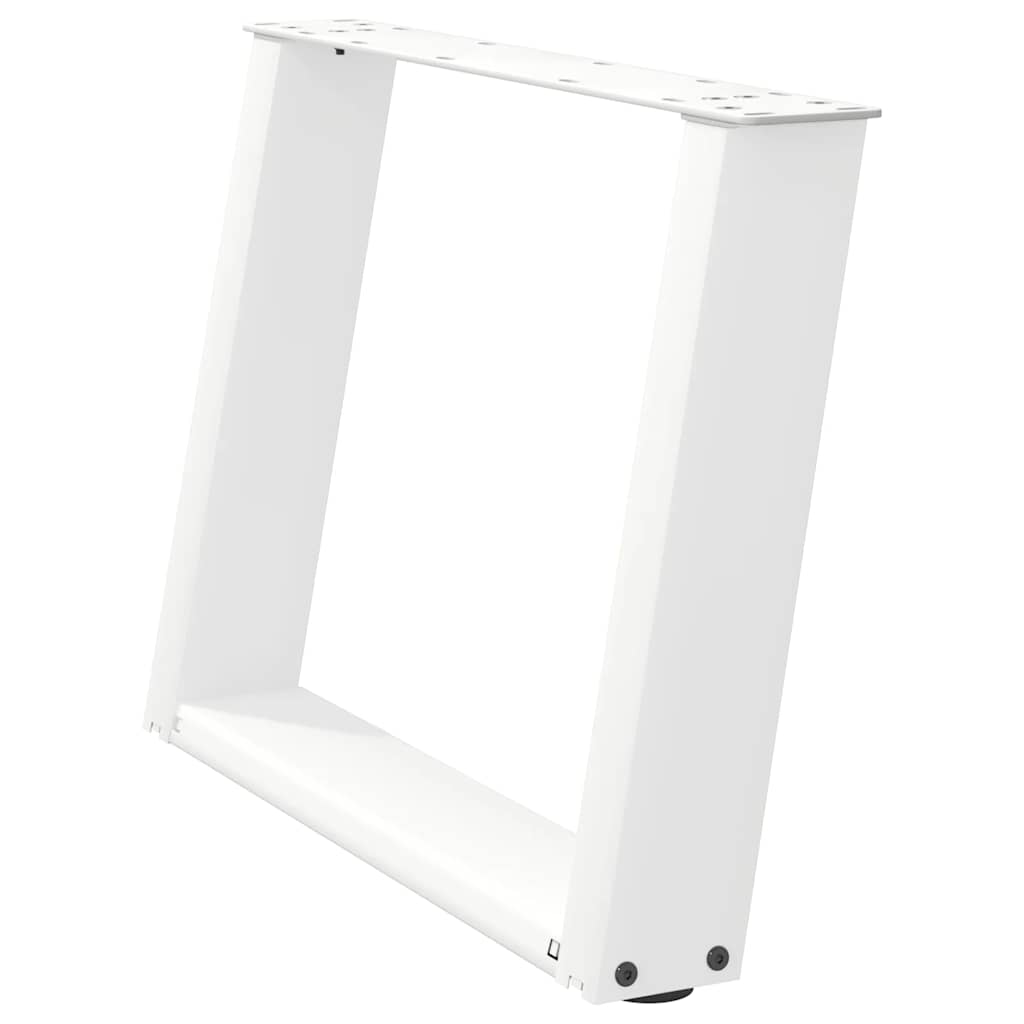 Salongbordben U-formet 2 stk hvit 70 x (42-43) cm stål