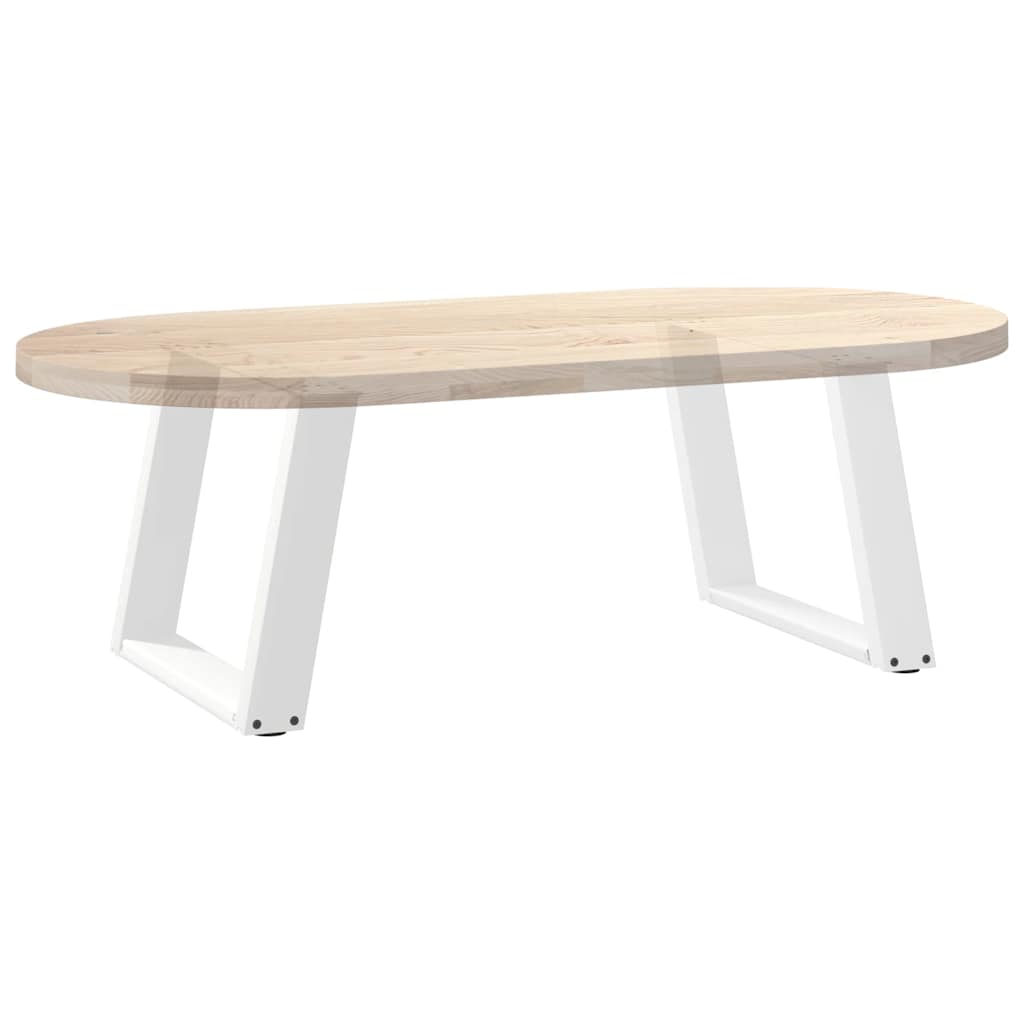 Salongbordben U-formet 2 stk hvit 70 x (42-43) cm stål