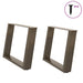 Salongbordben U-formet 2 stk naturstål 70 x (42-43) cm stål