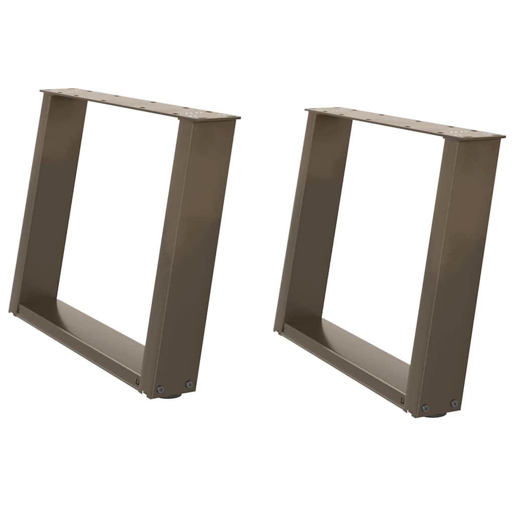 Salongbordben U-formet 2 stk naturstål 70 x (42-43) cm stål