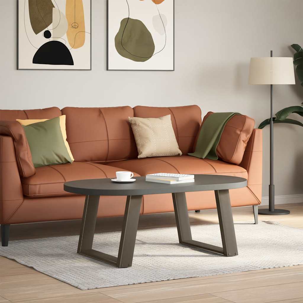 Salongbordben U-formet 2 stk naturstål 70 x (42-43) cm stål