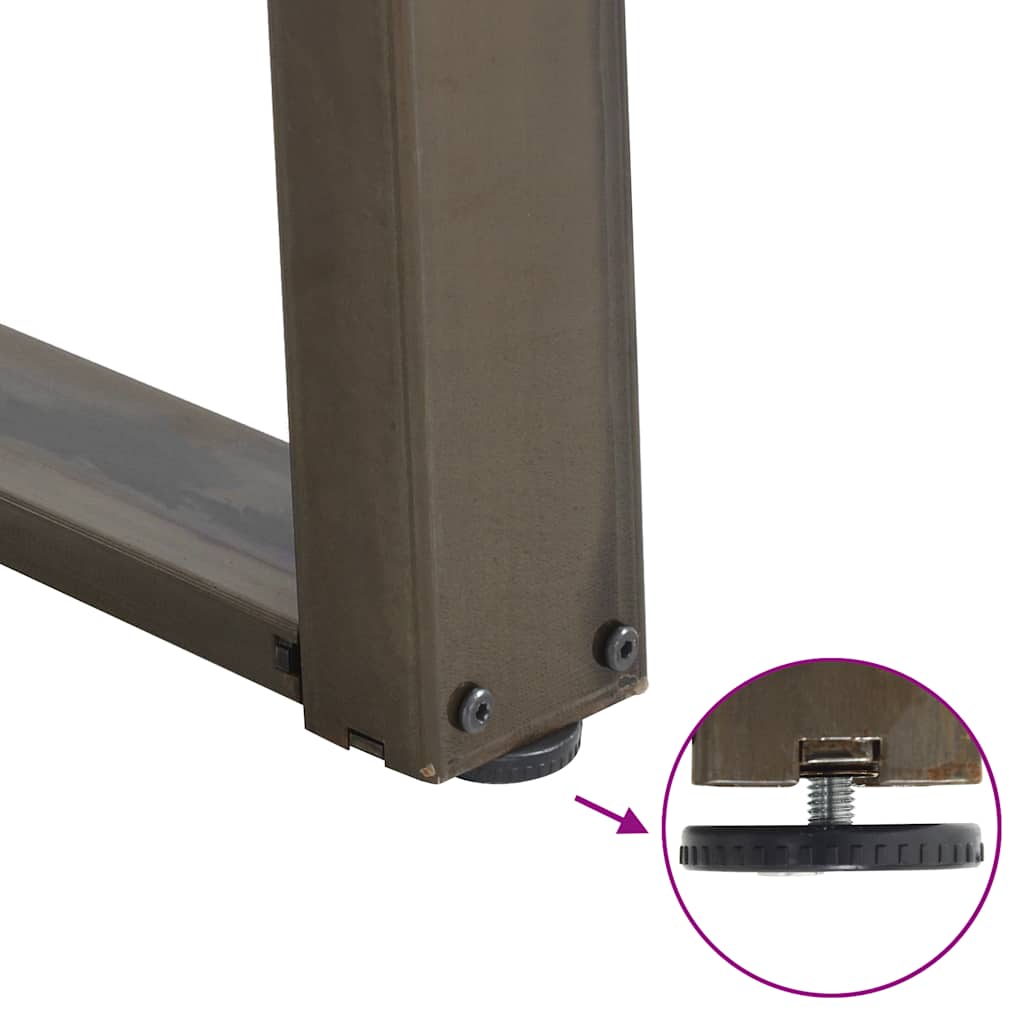 Salongbordben U-formet 2 stk naturstål 70 x (42-43) cm stål
