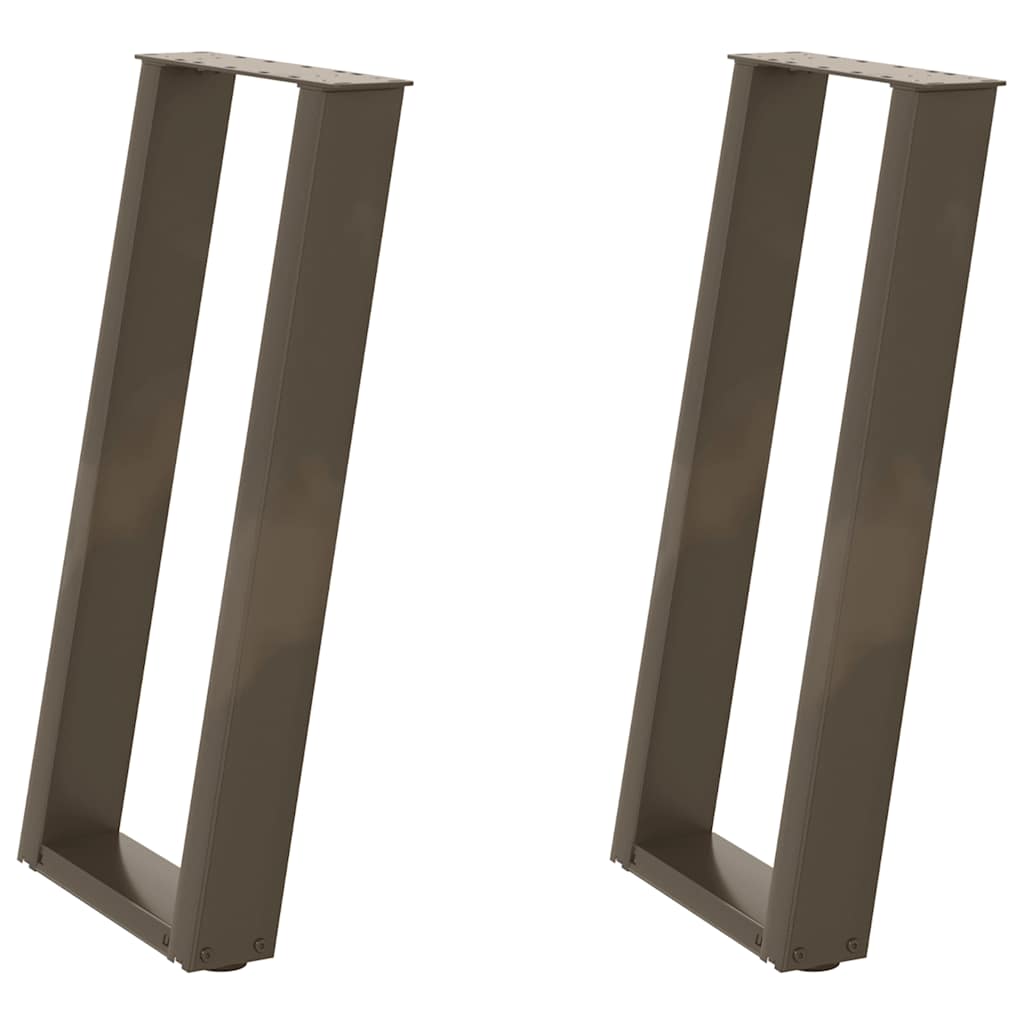 Konsollbordben U-formet 2 stk naturstål 38 x (72-73) cm stål