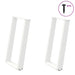 Spisebordben U-formet 2 stk hvit 50x(72-73) cm stål