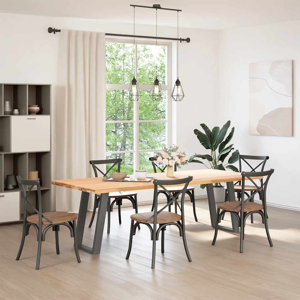 Spisebordben U-formet 2 stk antrasitt 50x(72-73) cm stål