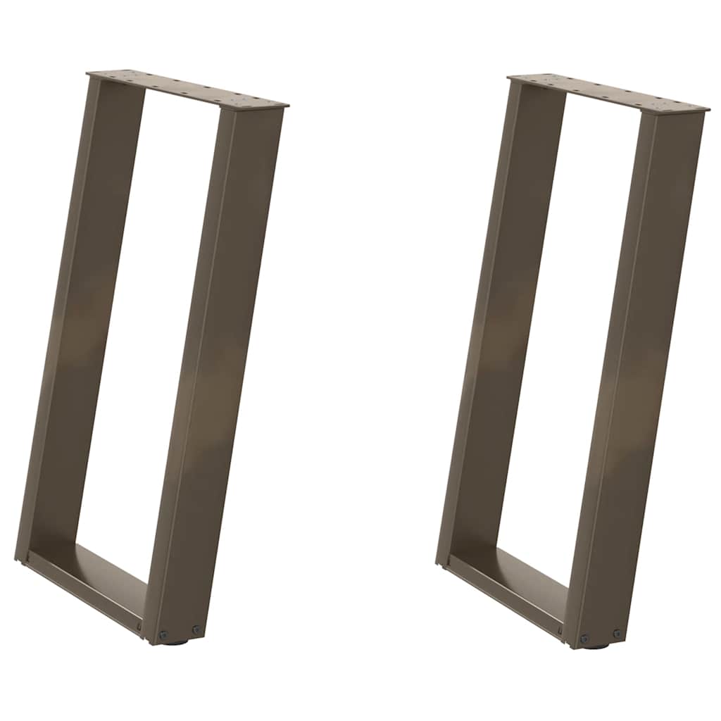 Spisebordben U-formet 2 stk naturstål 50x(72-73) cm stål
