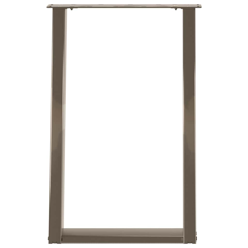 Spisebordben U-formet 2 stk naturstål 50x(72-73) cm stål
