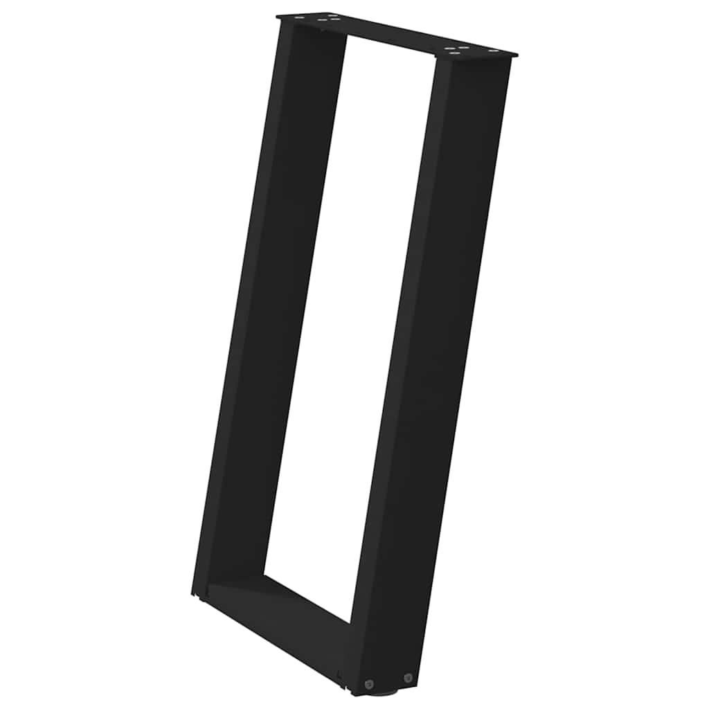 Spisebordben U-formet 2 stk svart 60 x (72-73) cm stål